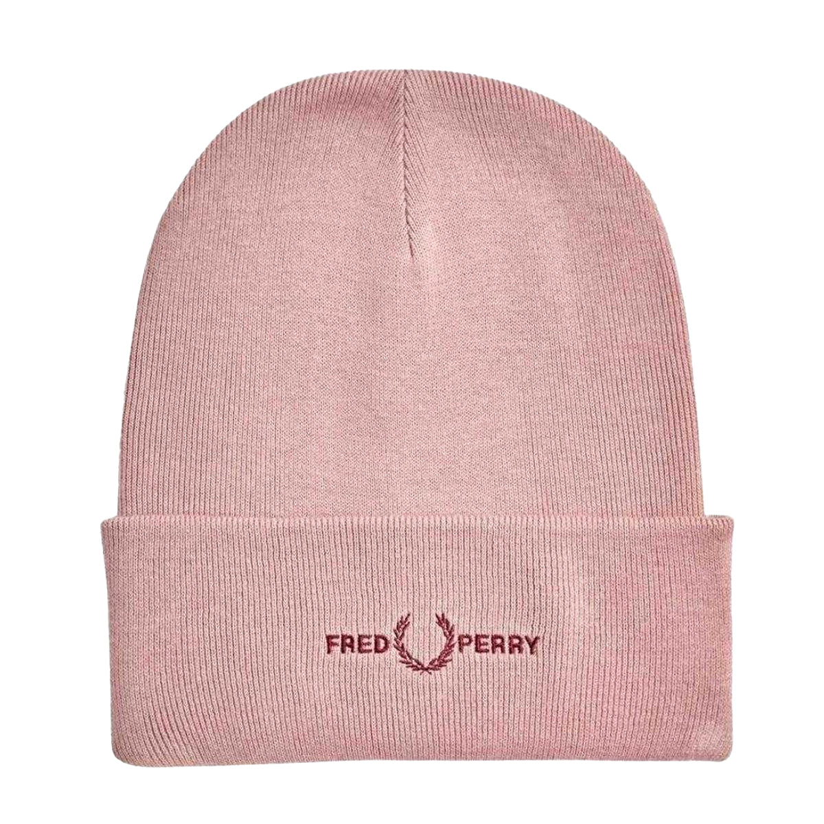 Dusty Rose - Front - Fred Perry Embroidered Logo Beanie