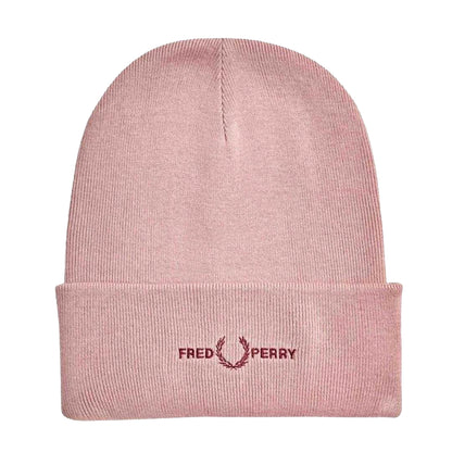 Dusty Rose - Front - Fred Perry Embroidered Logo Beanie