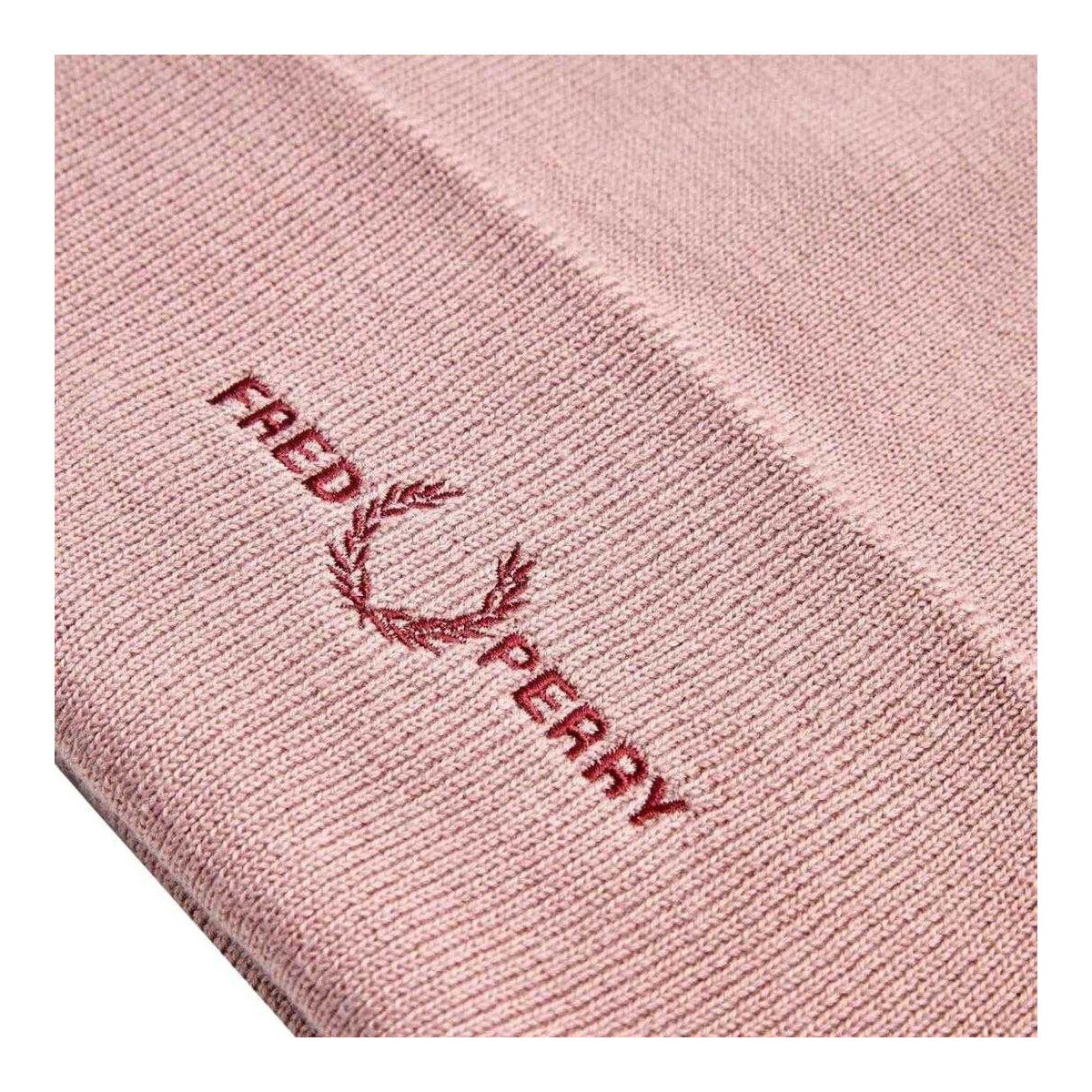 Dusty Rose - Side - Fred Perry Embroidered Logo Beanie