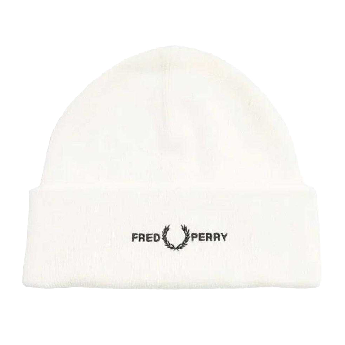 Snow White - Front - Fred Perry Embroidered Logo Beanie