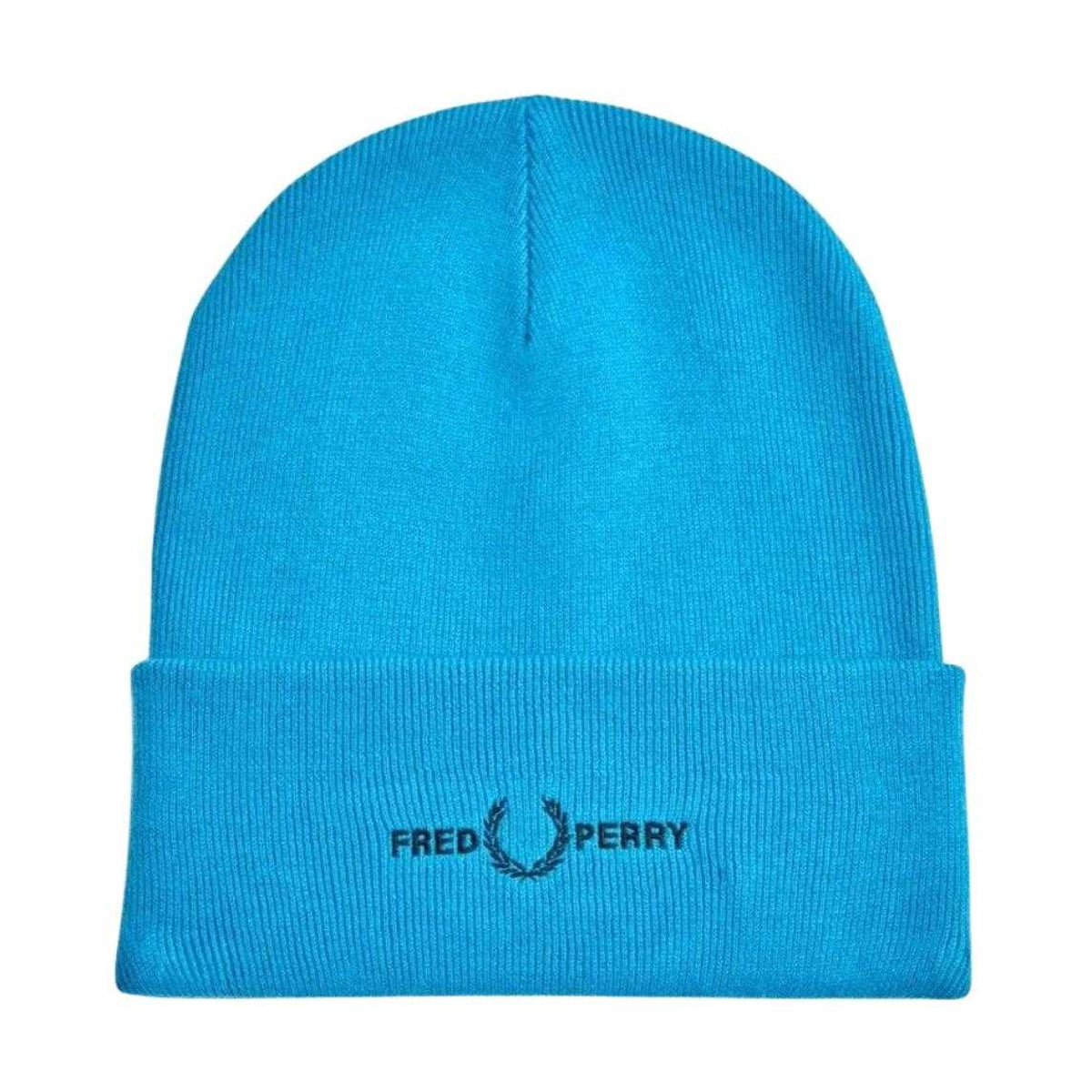 Cyber Blue - Front - Fred Perry Embroidered Logo Beanie
