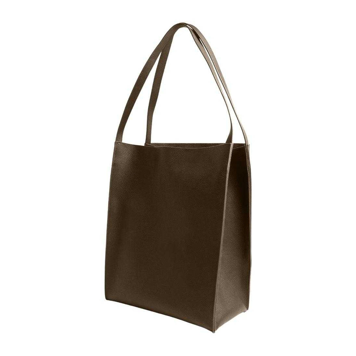 Khaki Green - Back - Ted Baker Plain Leather Slouch Tote Bag