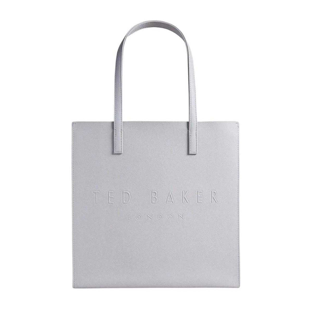 Light Grey - Front - Ted Baker Crosshatch Logo Tote Bag