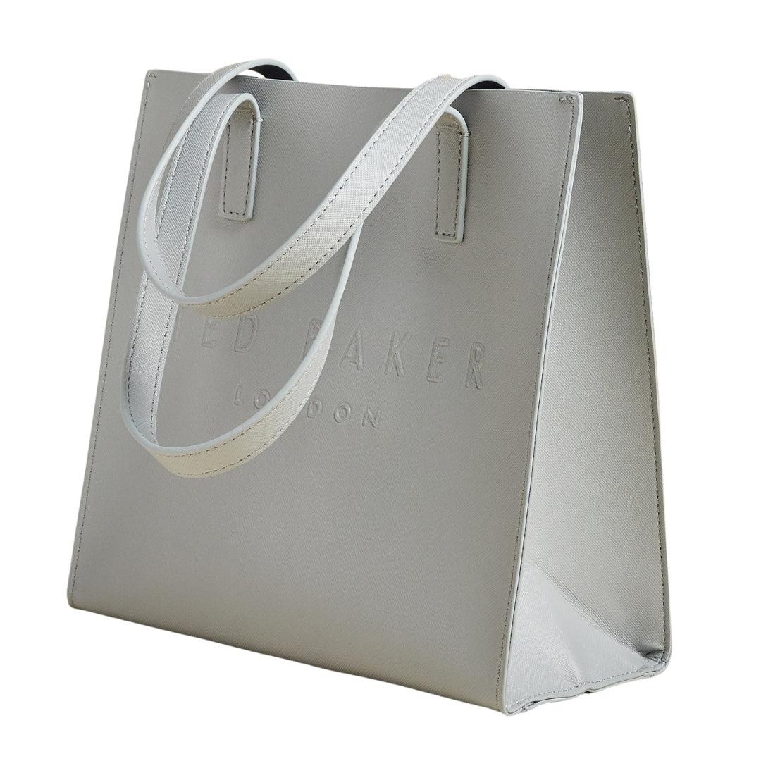 Light Grey - Pack Shot - Ted Baker Crosshatch Tote Bag