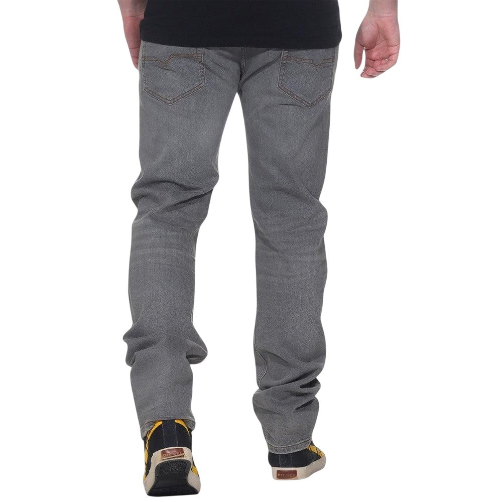 Grey - Back - Diesel Mens Safado-X Denim Straight Jeans