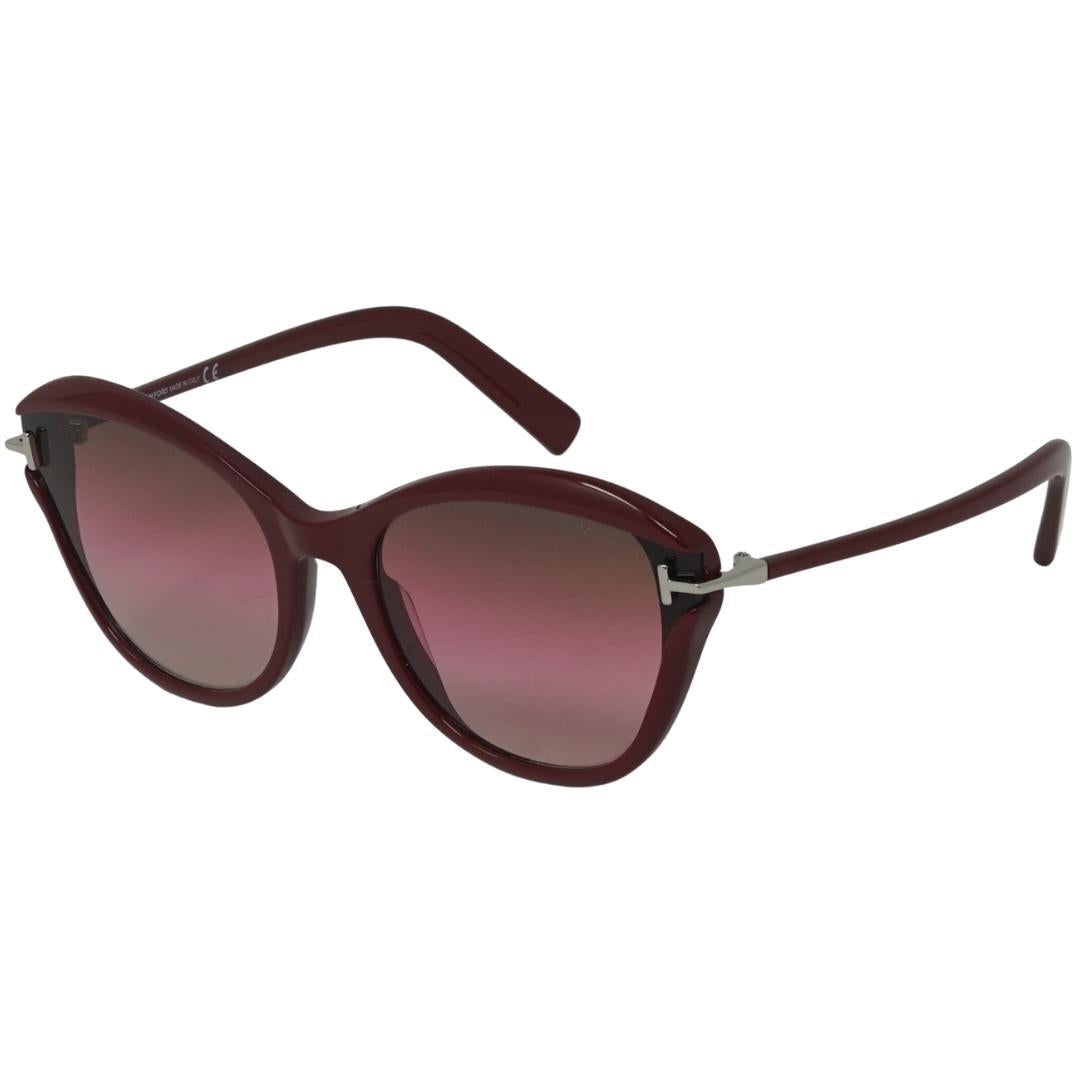 Red - Side - Tom Ford Womens-Ladies Leigh Shiny Sunglasses