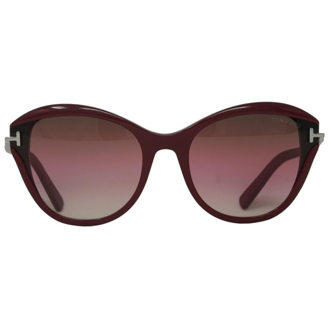 Red - Front - Tom Ford Womens-Ladies Leigh Shiny Sunglasses