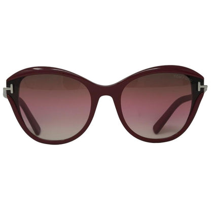 Red - Front - Tom Ford Womens-Ladies Leigh Shiny Sunglasses