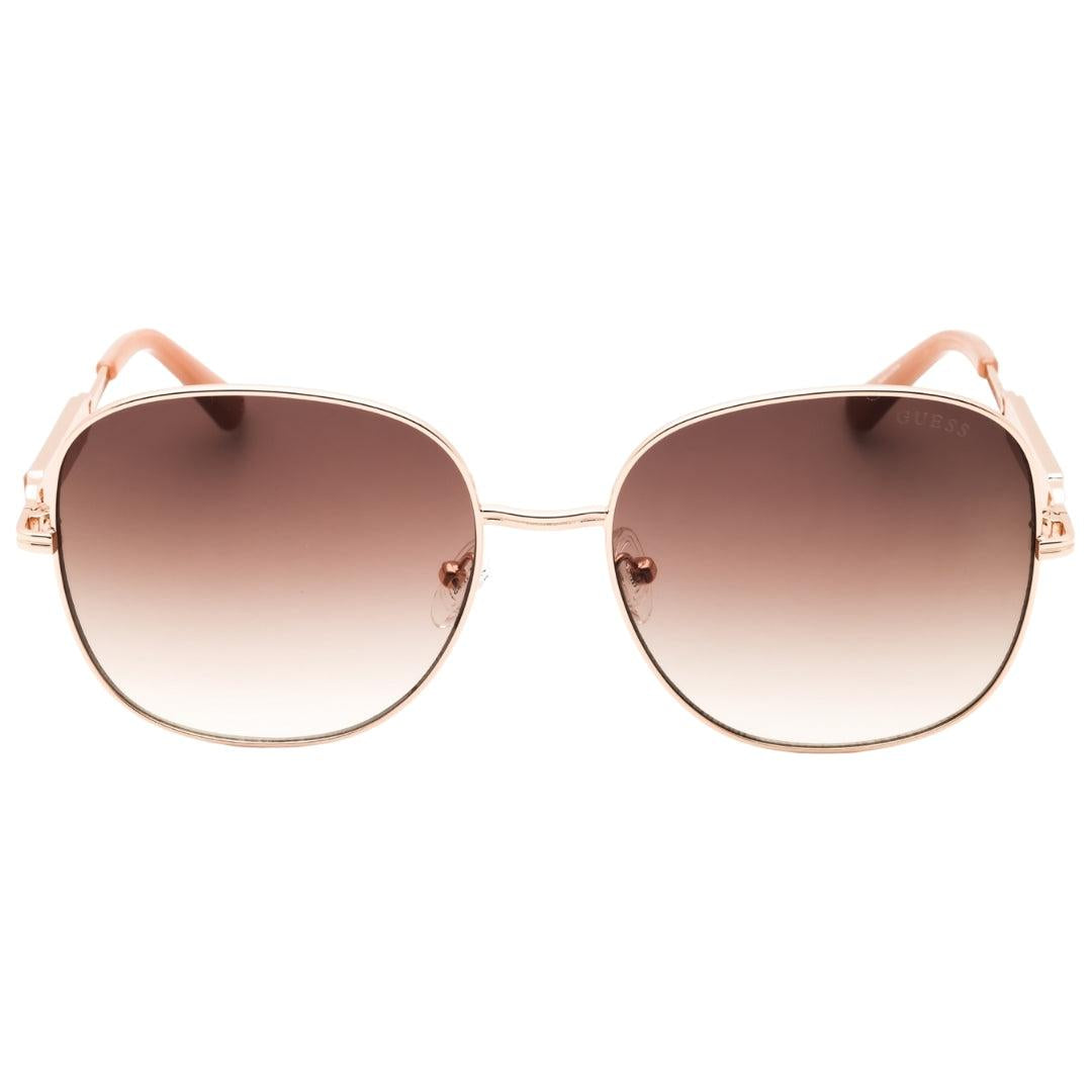 Rose Gold - Front - Guess Womens-Ladies Metal Frame Smoke Gradient Sunglasses