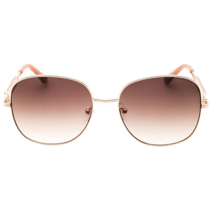 Rose Gold - Front - Guess Womens-Ladies Metal Frame Smoke Gradient Sunglasses