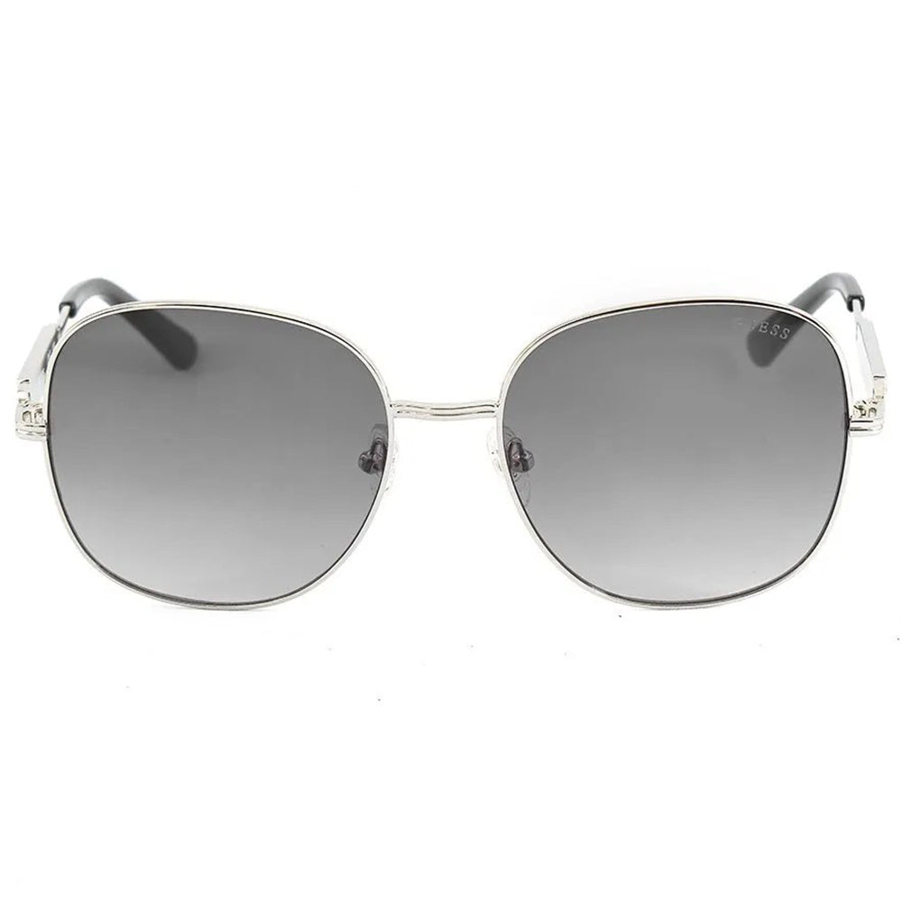 Silver - Front - Guess Womens-Ladies Metal Frame Smoke Gradient Sunglasses