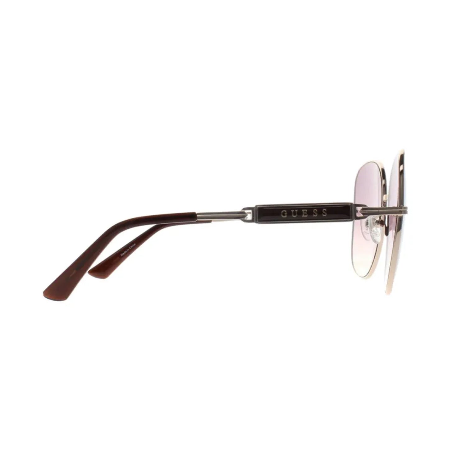 Silver - Side - Guess Womens-Ladies Metal Frame Smoke Gradient Sunglasses