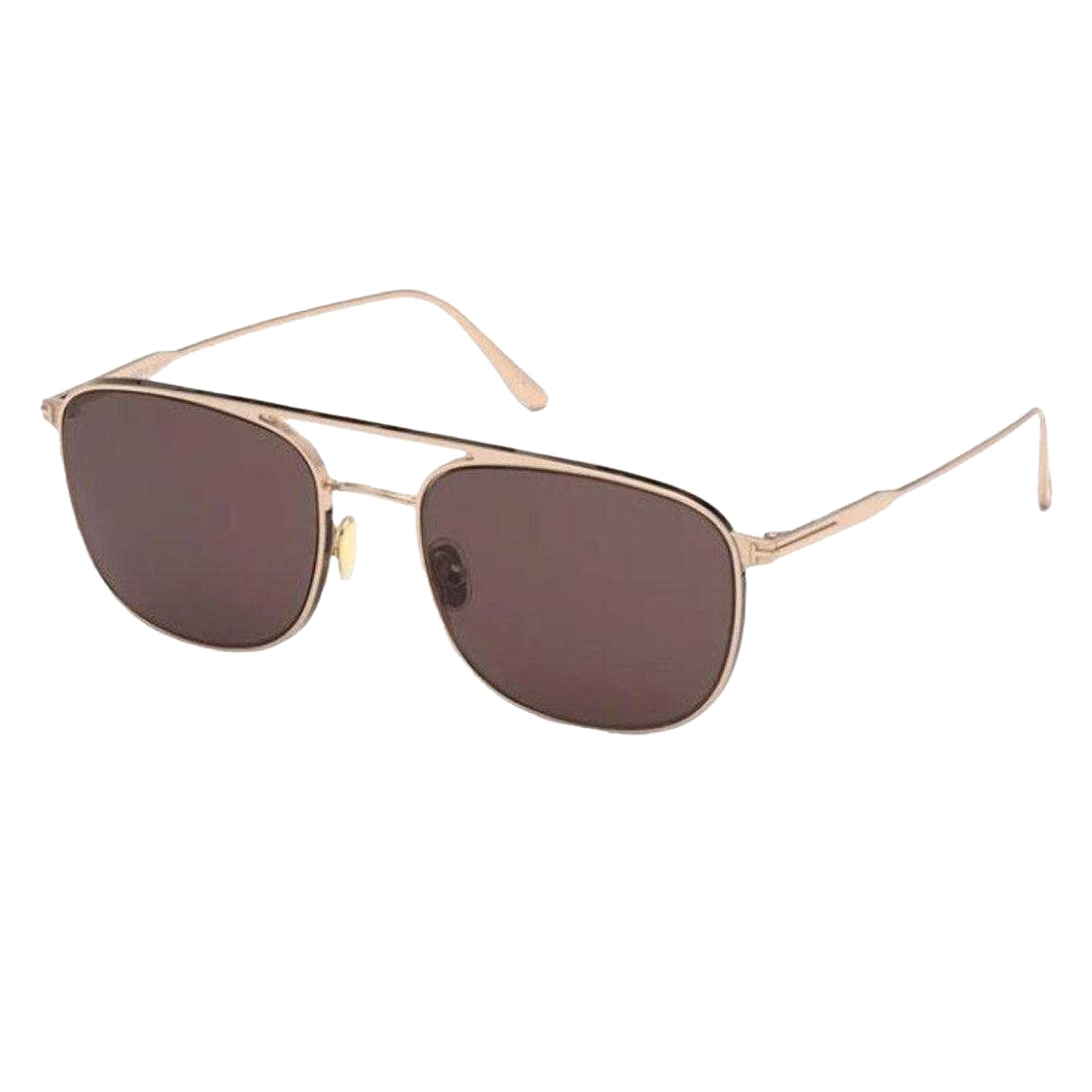 Brown-Rose Gold - Back - Tom Ford Mens Jake Shiny Sunglasses