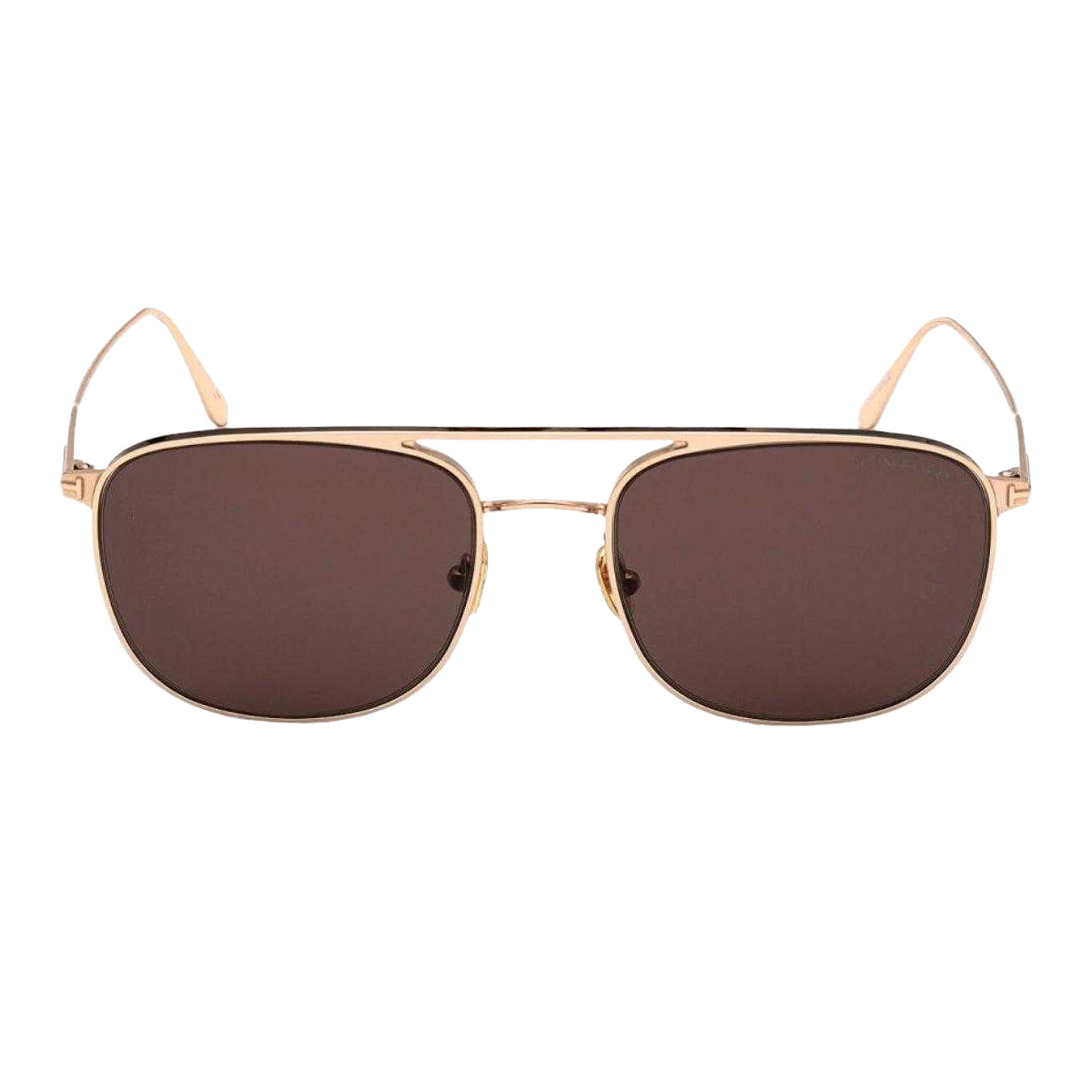 Brown-Rose Gold - Front - Tom Ford Mens Jake Shiny Sunglasses