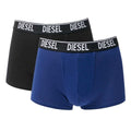 Blue-Black - Front - Diesel Mens Umbx-Shawn Boxer Shorts (Pack of 2)