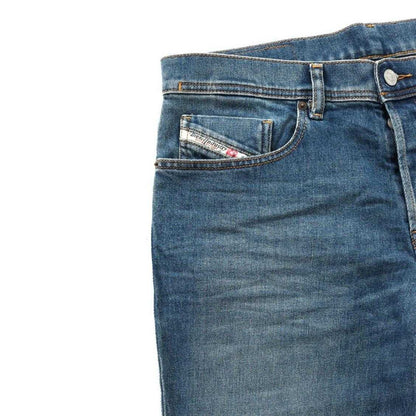 Blue - Side - Diesel Mens 2023 D-Finitive Straight Leg Jeans