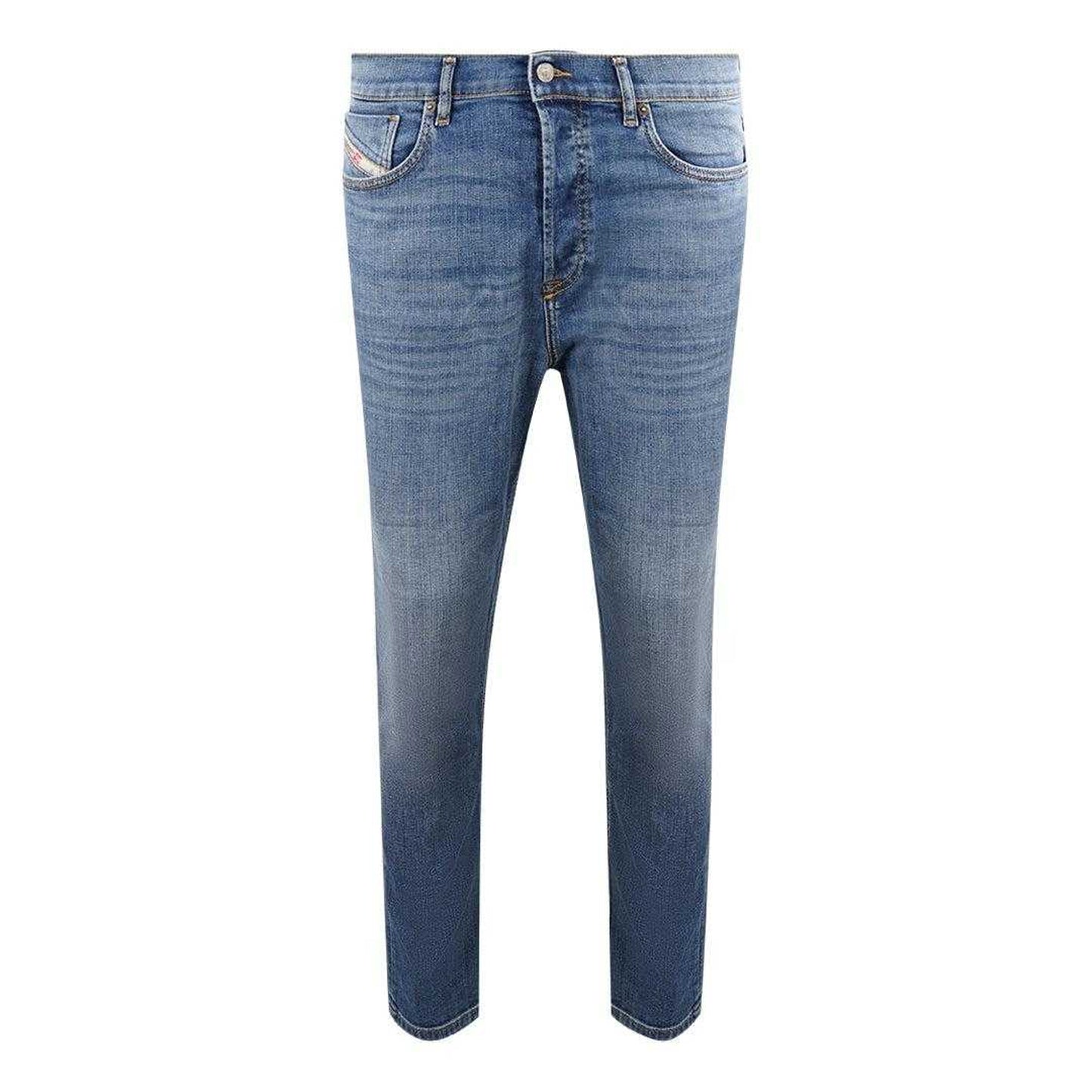 Blue - Front - Diesel Mens D-Viker 09D49 Jeans