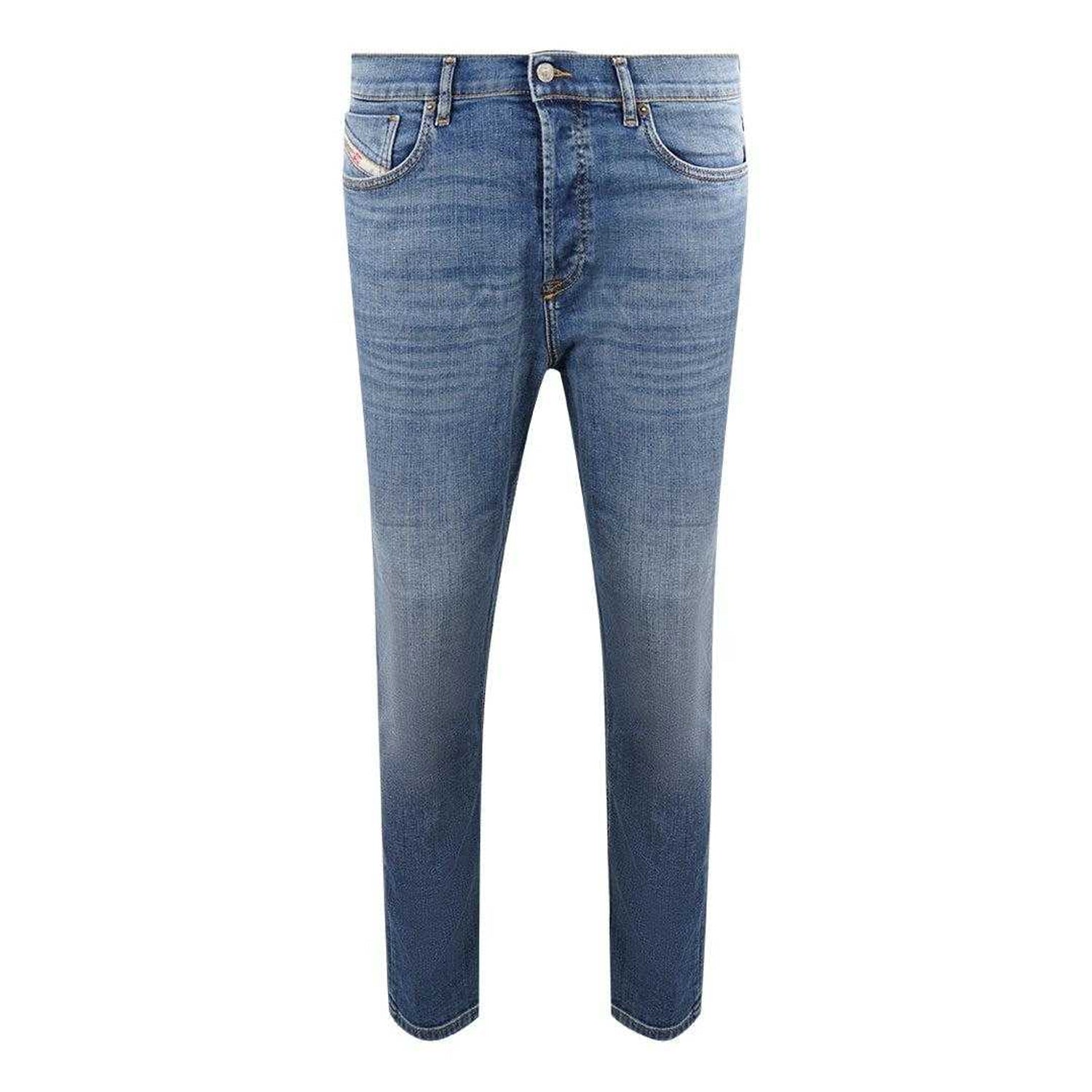 Blue - Front - Diesel Mens D-Viker 09D49 Jeans