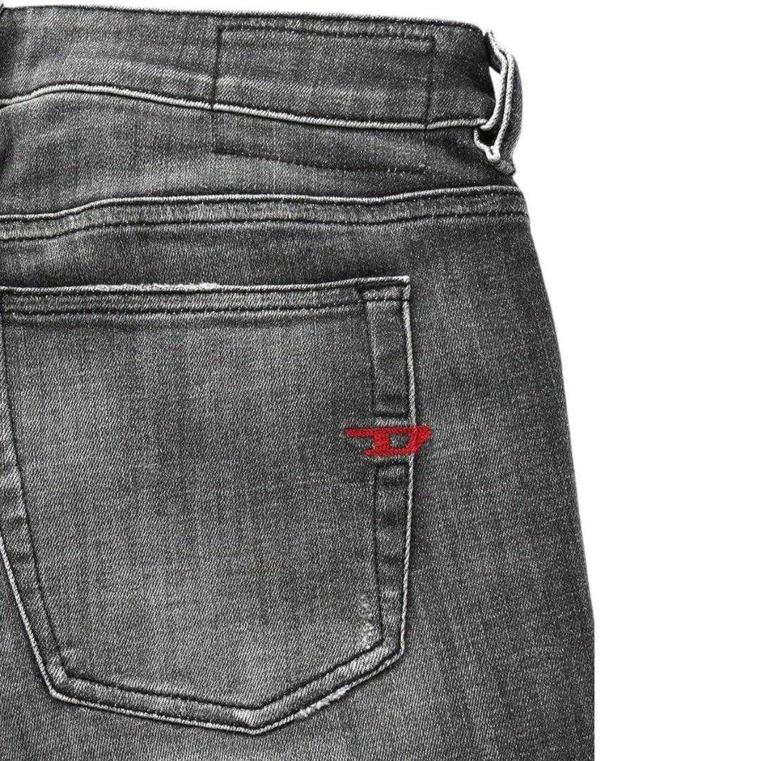 Grey - Side - Diesel Mens Sleenker Skinny Jeans