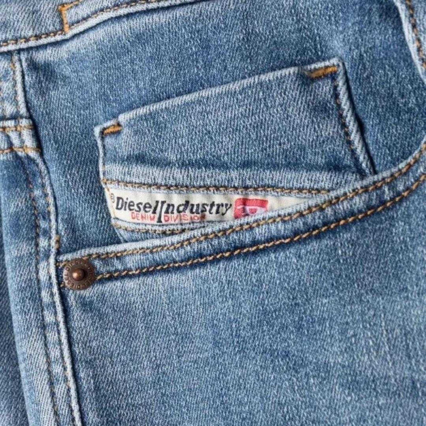 Blue - Side - Diesel Mens Sleenker Skinny Jeans