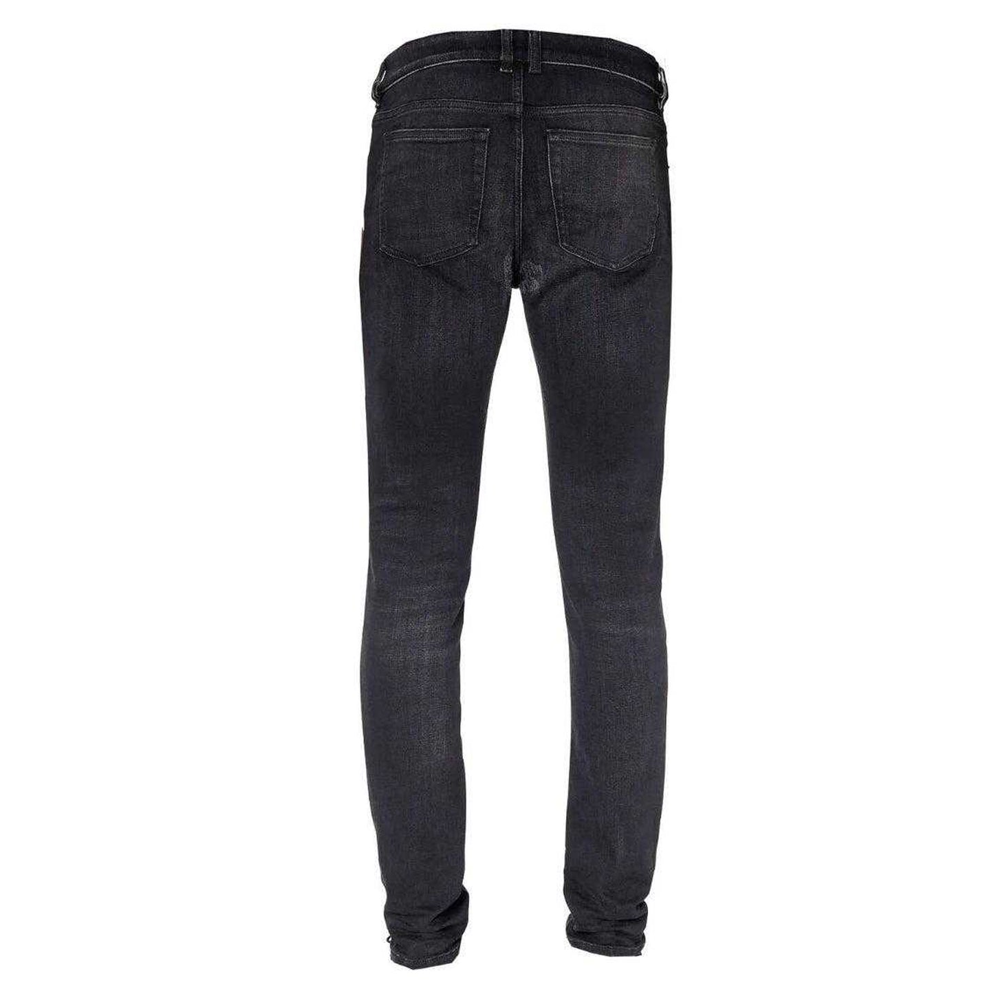 Black - Back - Diesel Mens Sleenker Destroyed Denim Reinforced Jeans