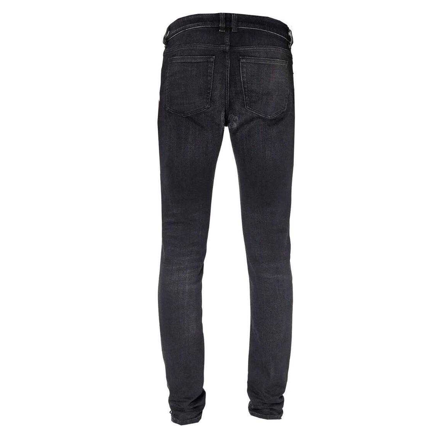 Black - Back - Diesel Mens Sleenker Destroyed Denim Reinforced Jeans