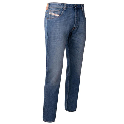 Mid Blue - Side - Diesel Mens D-Yennox Tapered Jeans