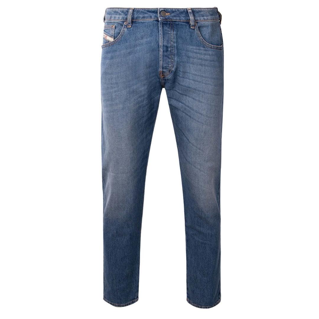 Mid Blue - Front - Diesel Mens D-Yennox Tapered Jeans