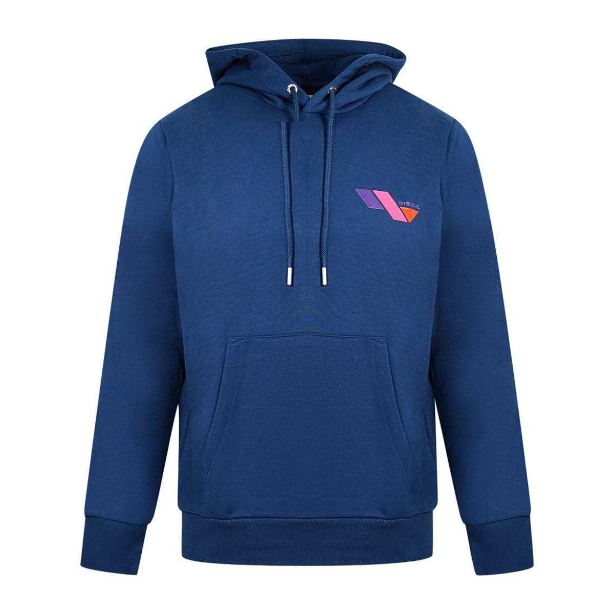 Blue - Front - Diesel Mens S-Girk Hoodie