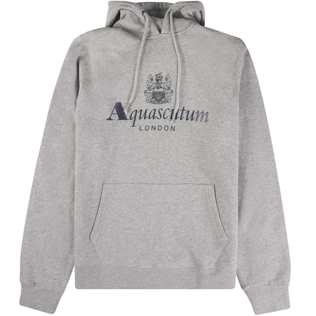 Light Grey - Pack Shot - Aquascutum Mens Active Big Logo Hoodie