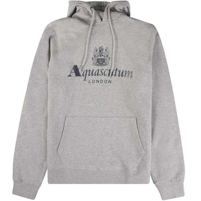Light Grey - Pack Shot - Aquascutum Mens Active Big Logo Hoodie
