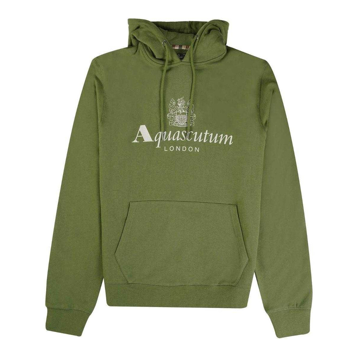 Green - Front - Aquascutum Mens Active Big Logo Hoodie