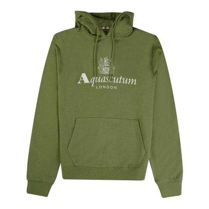 Green - Front - Aquascutum Mens Active Big Logo Hoodie