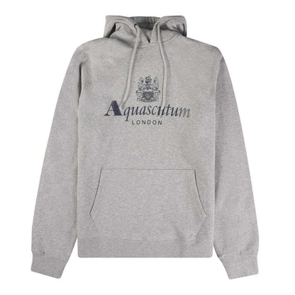 Light Grey - Front - Aquascutum Mens Active Big Logo Hoodie