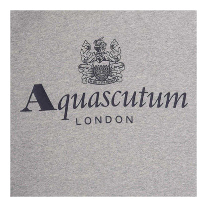 Light Grey - Side - Aquascutum Mens Active Big Logo Hoodie
