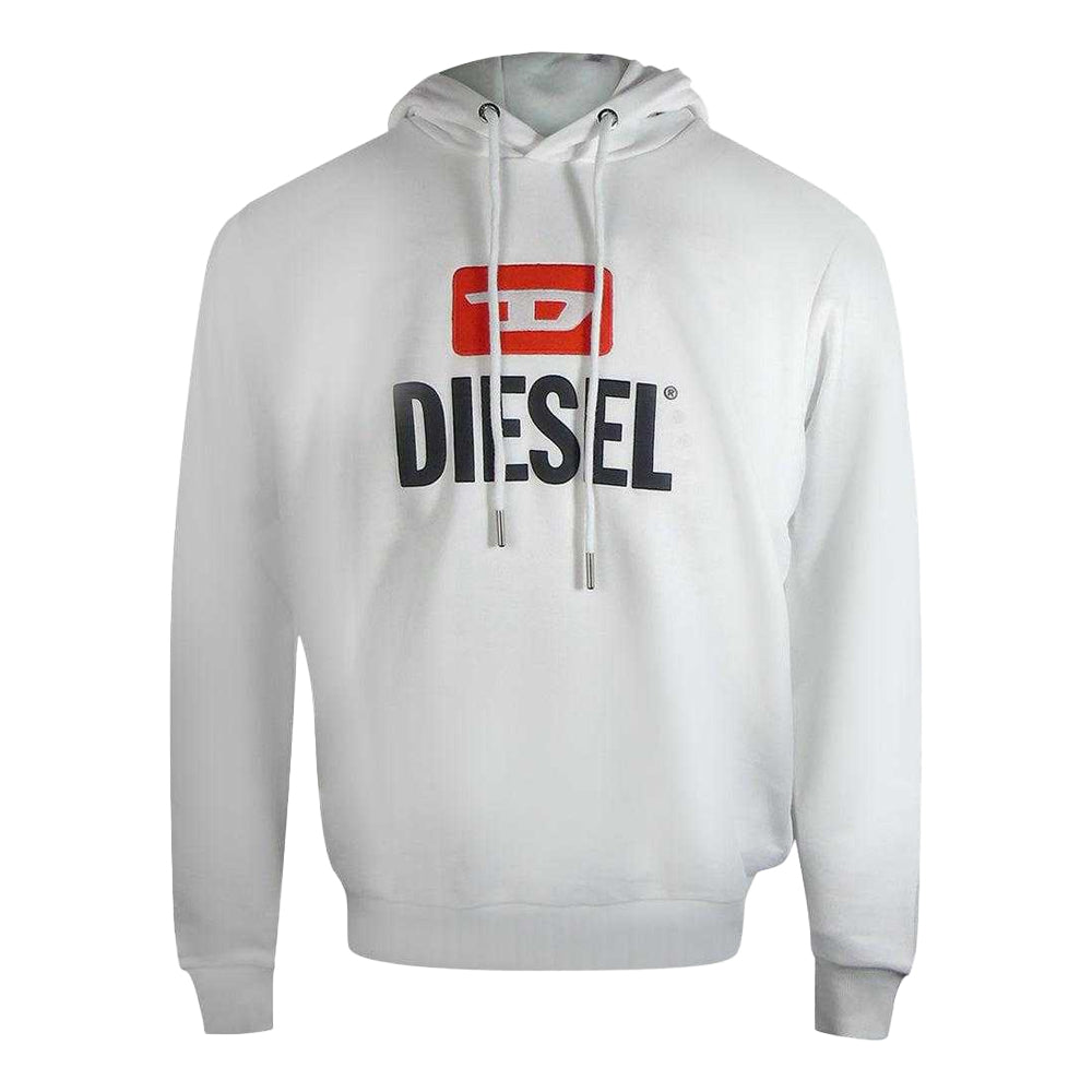 White - Front - Diesel Mens Logo Hoodie