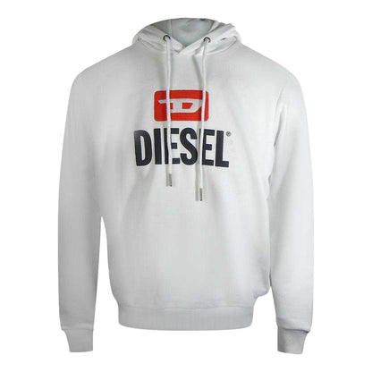 White - Front - Diesel Mens Logo Hoodie