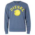 Blue - Front - Diesel Unisex Adult Distressed Dot Logo Sweatshirt
