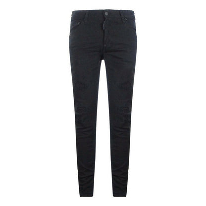 Black - Front - DSquared2 Mens Cool Guy Reinforced Ripped Jeans