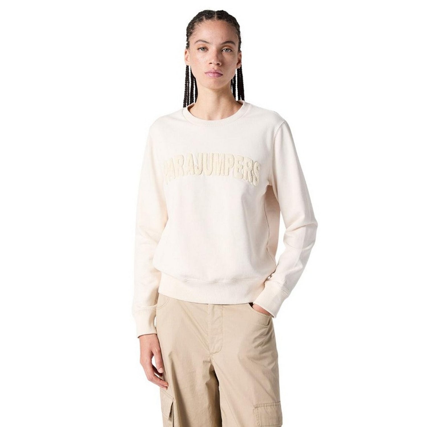 Moonbeam-White - Side - Parajumpers Unisex Adult Kerenza Sweatshirt