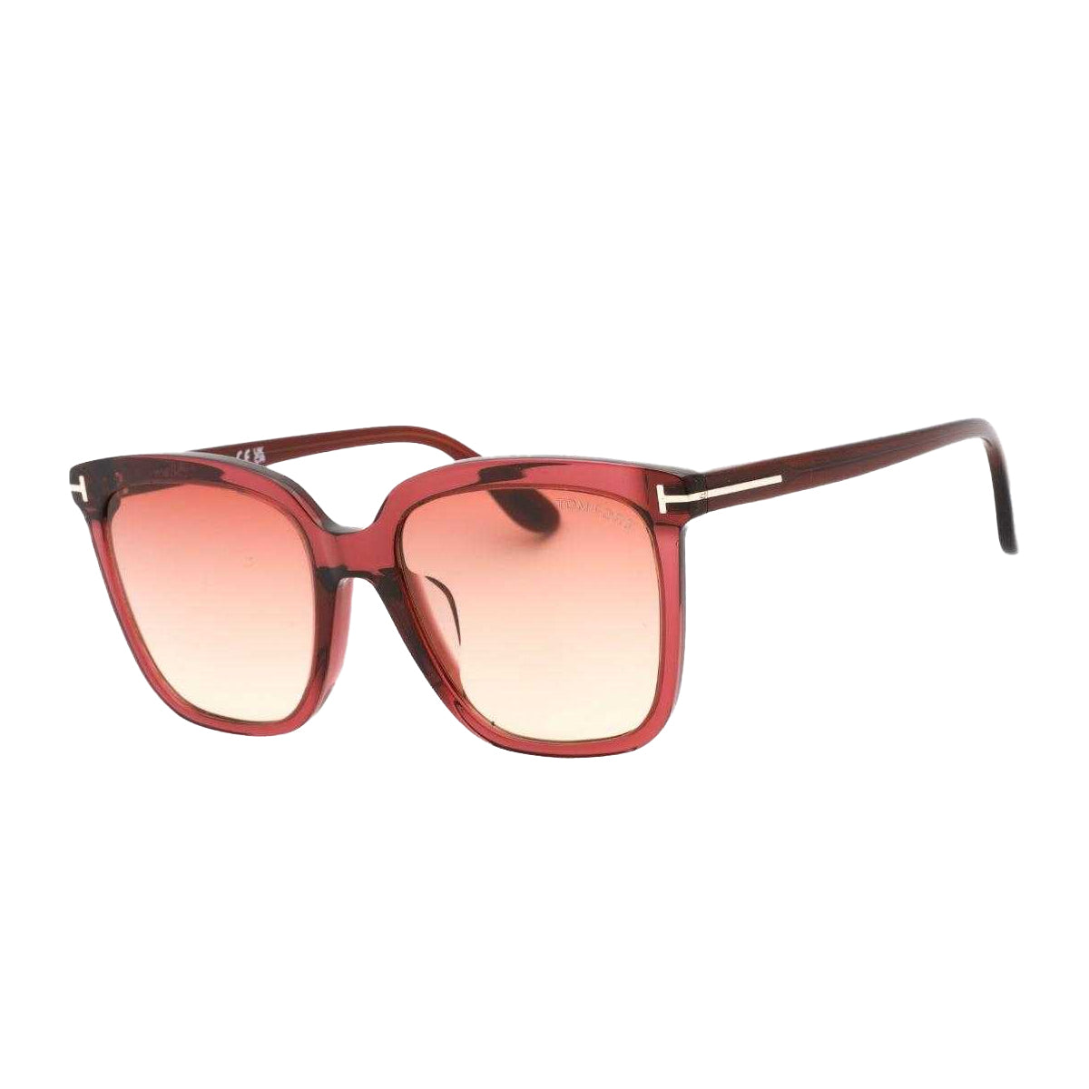 Bordeaux Shiny - Front - Tom Ford Womens-Ladies Selby Square Sunglasses