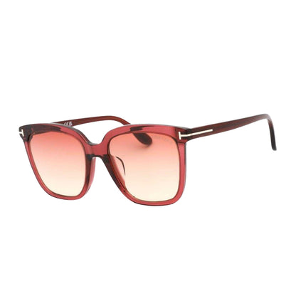 Bordeaux Shiny - Front - Tom Ford Womens-Ladies Selby Square Sunglasses