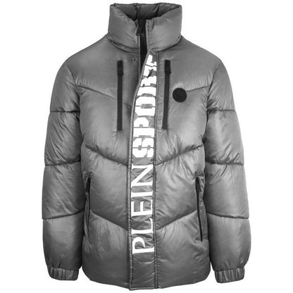 Grey - Front - Plein Sport Mens Logo Padded Jacket