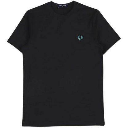 Black - Front - Fred Perry Unisex Adult Logo T-Shirt