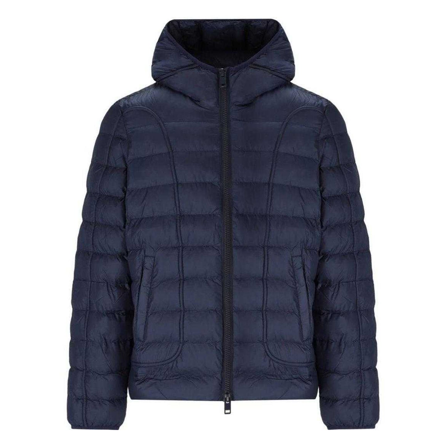 Navy Blue - Front - Diesel Mens Plain Hooded Jacket