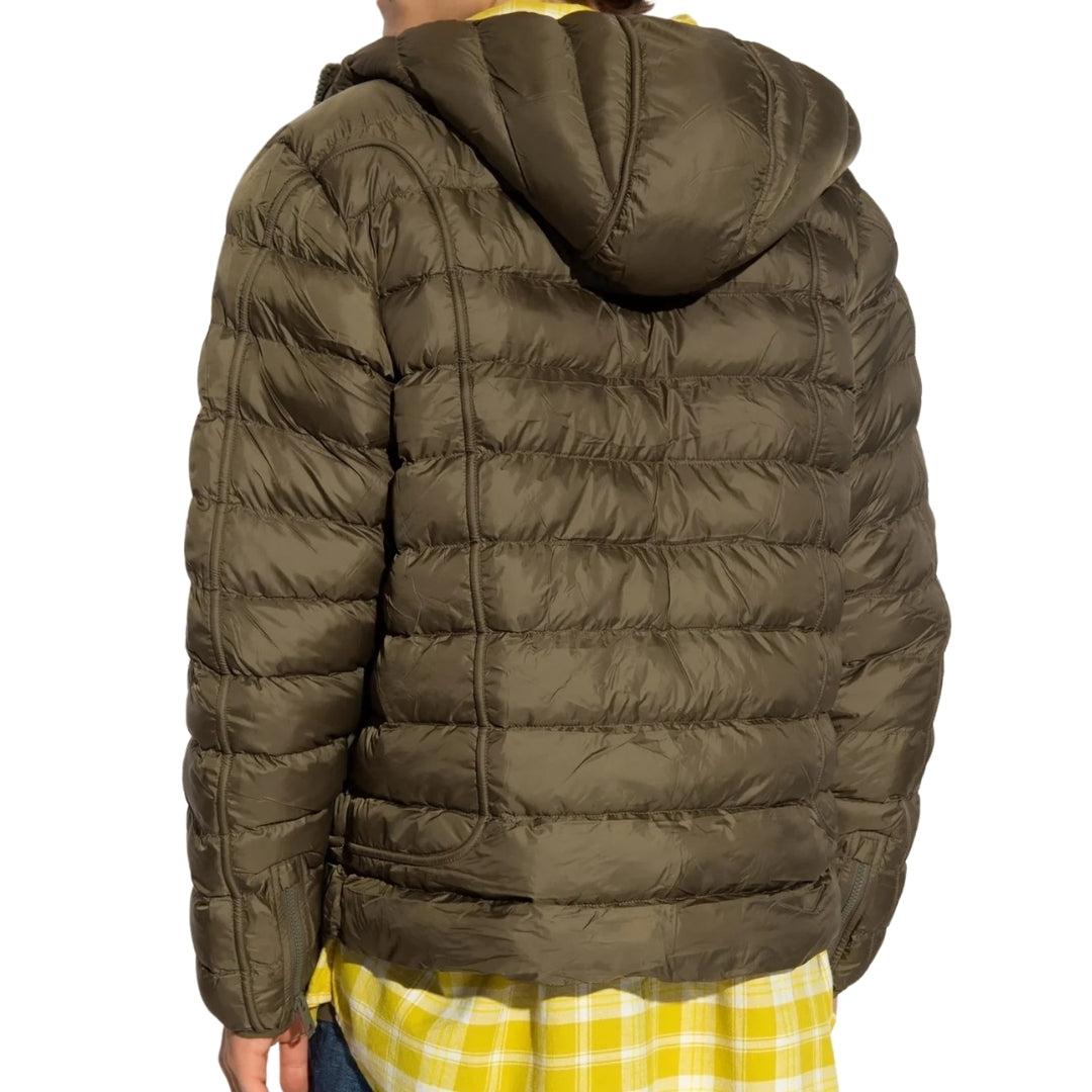 Khaki Green - Back - Diesel Mens Plain Hooded Jacket