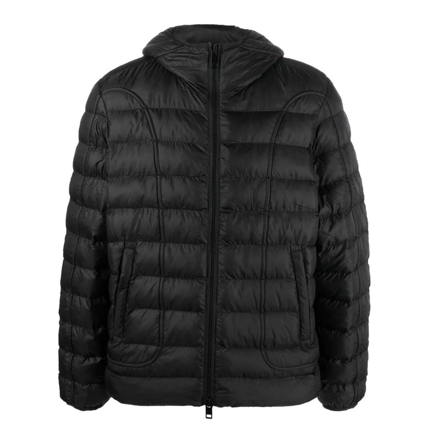 Black - Front - Diesel Mens Plain Hooded Jacket
