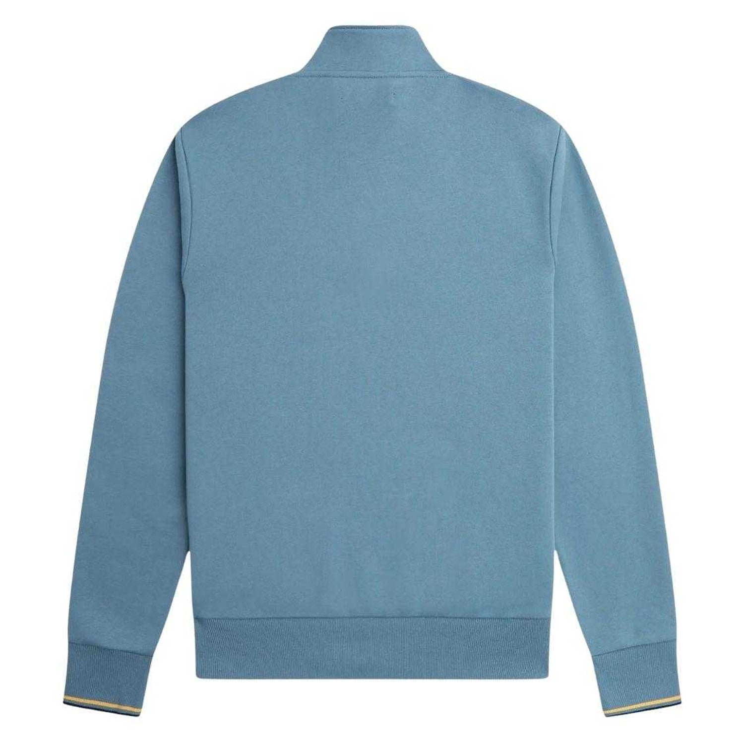 Blue - Back - Fred Perry Unisex Adult Half Zip Tipped Sleeve Sweatshirt