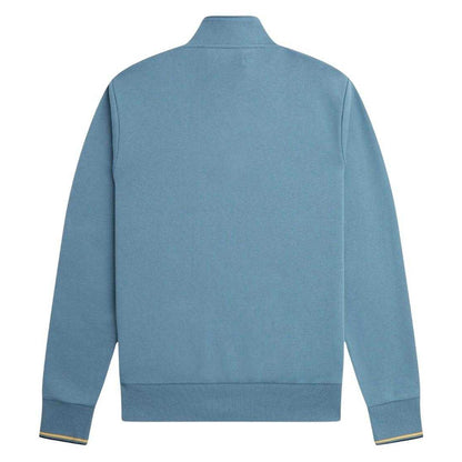 Blue - Back - Fred Perry Unisex Adult Half Zip Tipped Sleeve Sweatshirt