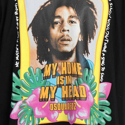 Black - Lifestyle - DSquared2 Unisex Adult My Home Is In My Head Bob Marley T-Shirt